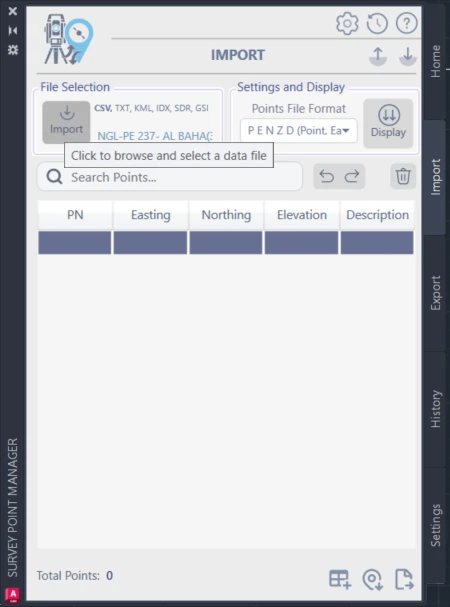 Click Import button