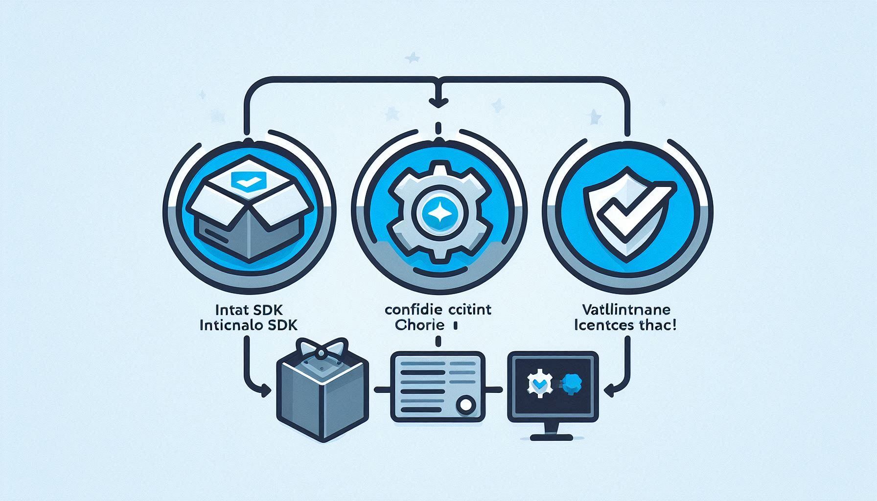 Diagramme montrant l'intégration de l'API Entitlement : installer, configurer, valider.