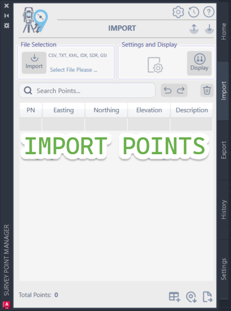 Survey Points Manager Import Feature