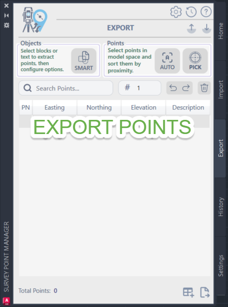 Survey Points Manager Export Feature